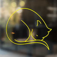 Sleeping Cat Universele Vinyl Decal Sticker_4