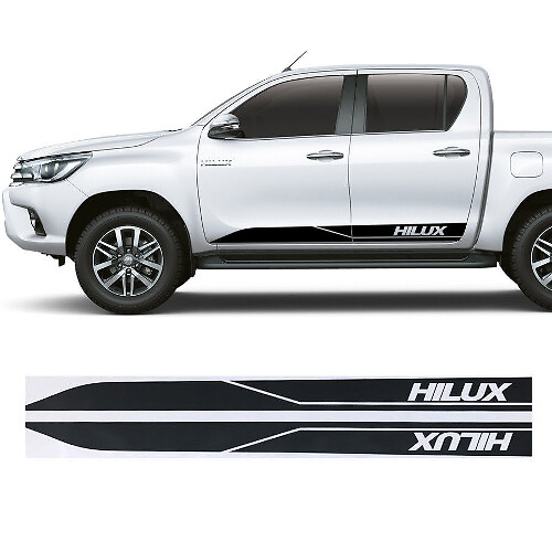 2x Toyota Hilux zijskirt Vinyl Decals grafische rally sticker