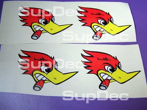 Grappige specht rechterzijde autosticker set van 4