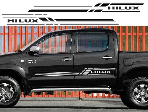 2X Toyota Hilux zijvinylstickers grafische rallysticker