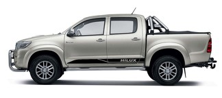 2x Toyota Hilux zijskirt Vinyl Decals grafische rally sticker