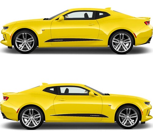 Side Scallop Spears Vinyl Graphics Stickers Decals Strepen voor Camaro 2016 - 2018
