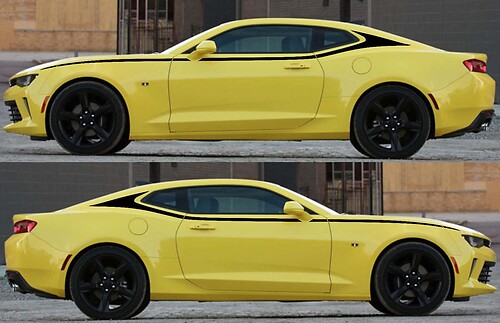 C-Pillar Upper Accent Pair Stijl Vinylsticker voor Chevrolet Camaro 2016-2018