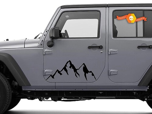 Mountains Deur Vinyl Decal Sticker voor Jeep Camper Truck Trailer