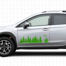 Forest Style Deur Vinyl Decal Set voor Subaru Crosstrek_3