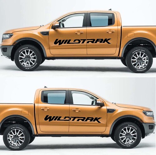 2X FORD RANGER Wildtrak vinyl deuren sticker stickers afbeeldingen 2016-2018