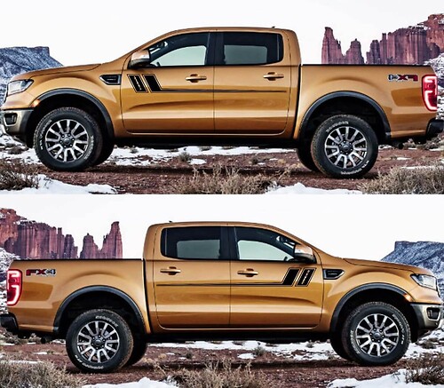 2X Sticker Zijdeur Strepen voor Ford Ranger 2015-2019