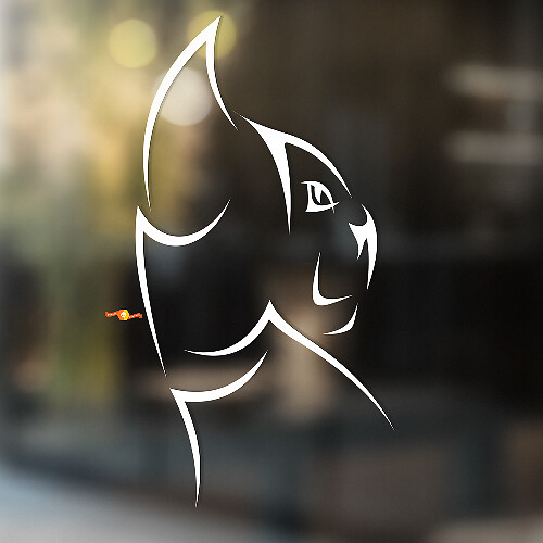 Trybal Style Kat Silhouet Universele Vinyl Decal Sticker