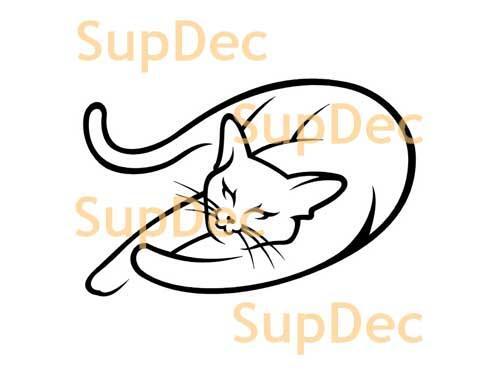 Kat Vinyl Art Wall Window Badkamer Sticker Sticker verwijderbaar #7
