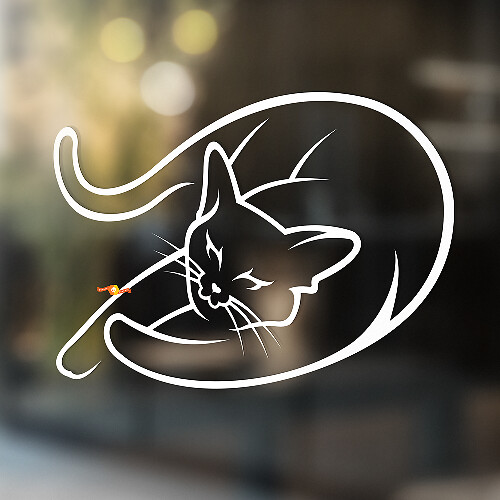 Lying Cat Universele Vinyl Decal Sticker