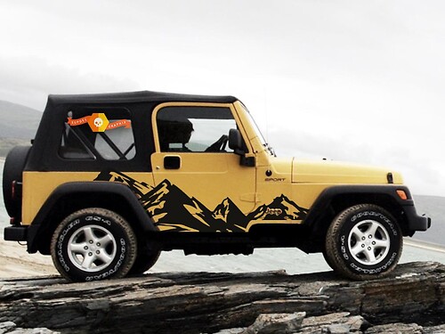 Bergketen Zijvinyl Sticker voor Jeep Wrangler 1999-2006