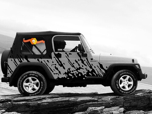 Modderdruppels Zijkant Vinyl Decal Sticker voor Jeep Wrangler 1999-2006
