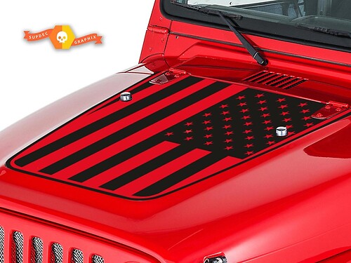 USA-vlag motorkap vinyl decal sticker voor Jeep Wrangler 1999-2006