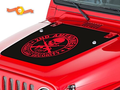 2e Amendement Schedel & Geweren Capuchon Vinyl Decal Sticker voor Jeep Wrangler 1999-2006
