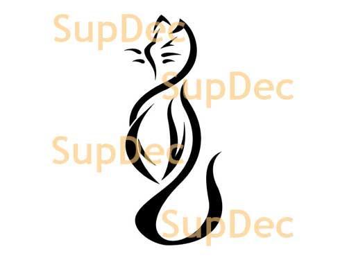 Kat Vinyl Art Wall Window Badkamer Sticker Sticker verwijderbaar #8
