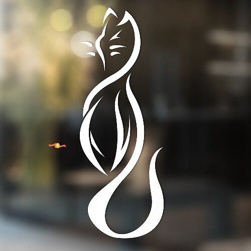 Smooth Lines Stijl Kat Universele Vinyl Decal Sticker