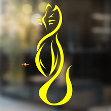 Smooth Lines Stijl Kat Universele Vinyl Decal Sticker_4