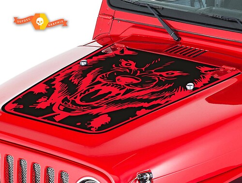 Mad Wolf Capuchon Vinyl Decal Sticker voor Jeep Wrangler 1999-2006