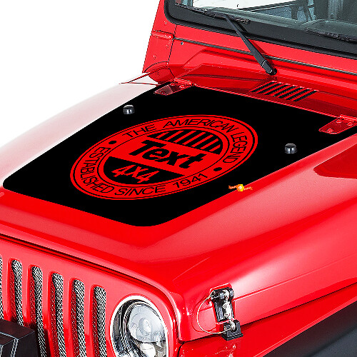 American Legend Motorkap Vinyl Decal Sticker voor Jeep Wrangler 1999-2006