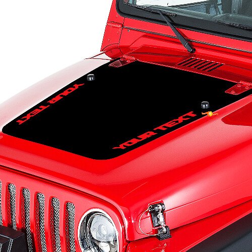 Op maat gemaakte tekst Blackout stijl motorkap vinyl decal sticker voor Jeep Wrangler 1999-2006