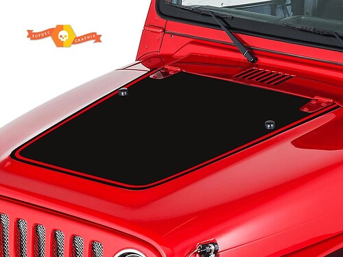 Blackout met contourlijn motorkap vinyl decal sticker voor Jeep Wrangler 1999-2006