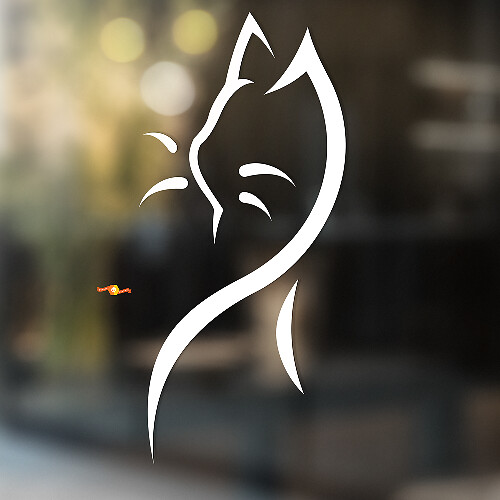 Gladde Tribal Stijl Kat Universele Vinyl Decal Sticker_1