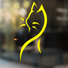 Gladde Tribal Stijl Kat Universele Vinyl Decal Sticker_4