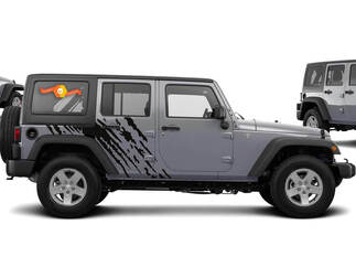 Jeep Wrangler (2007-2016) 4-deurs aangepaste vinyl stickerset - Splash