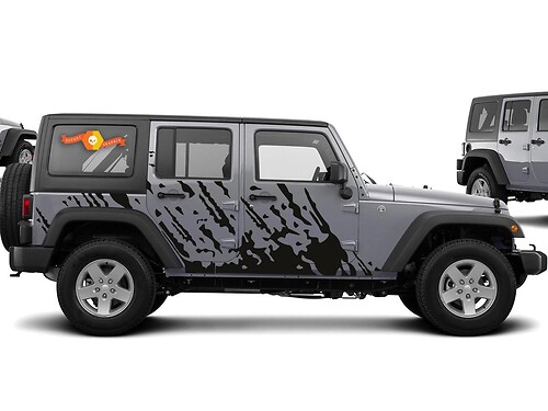 Modderspat Drapes Zijvinyl Decal Sticker voor Jeep Wrangler 2007-2016