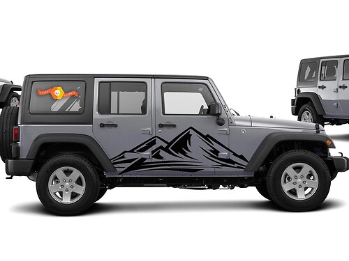 Mountain Range Zijvinylsticker voor Jeep Wrangler 2007-2016