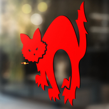 Boze Kat Silhouet Universele Vinyl Decal Sticker_2