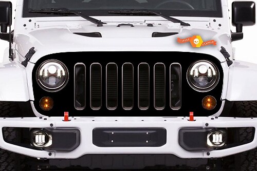 Blackout Grill Skin Vinyl Sticker voor Jeep Wrangler JK JKU 2007-2016