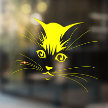 Schattige Kattengezicht Universele Vinyl Decal Sticker_4