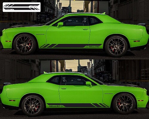 Hellcat-stijl strepen Rocker Panel Vinyl Decal Sticker voor Dodge Challenger 2009-2018