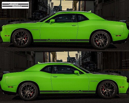 2x Zij Rally Vinyl Decals Stickers 4 voor Dodge Challenger
