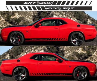 2X DODGE CHALLENGER Hellcat Side Vinyl Decals grafische rally sticker 2009 - 2018