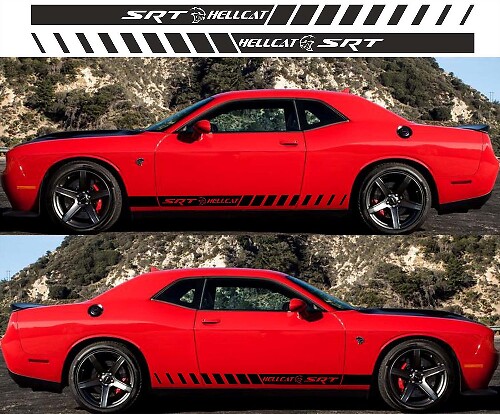 2X DODGE CHALLENGER Hellcat Side Vinyl Decals grafische rally sticker 2009 - 2018