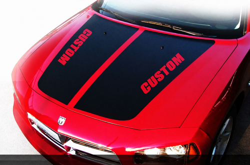 AANGEPASTE Twin Panel Streep Motorkap Vinyl Decal Sticker voor Dodge Charger 2006-2010