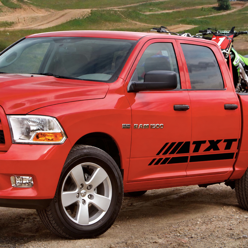 TXT Diagonale Deurstreep Set Deur Vinyl Decal Sticker voor Dodge Ram 1500 2009-2017
