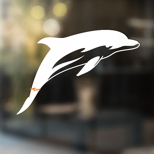 Dolfijn Silhouet Universele Vinyl Decal Sticker_1