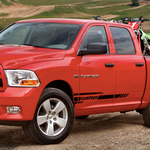 aangepaste Twin Door Stripe Paar Deur Vinyl Decal Sticker voor Dodge Ram 1500 2009-2017