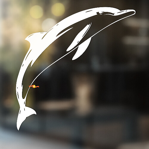 Jumpende dolfijn silhouet universele vinylstickervel