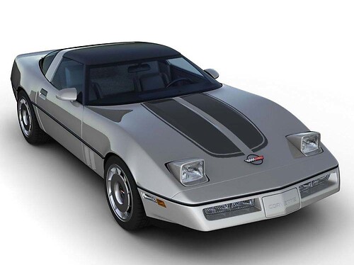 Chevrolet Corvette C4 Sport racestrepen op de motorkap, sticker, voorgesneden 1984 - 1996
