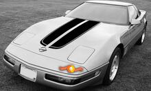 Chevrolet Corvette C4 Sport racestrepen op de motorkap, sticker, voorgesneden 1984 - 1996
 2