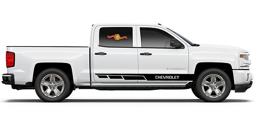 Chevrolet Silverado mk3 zijstrepen graphics Sticker Sticker deurpaneel Sticker Sticker zwart vinyl
