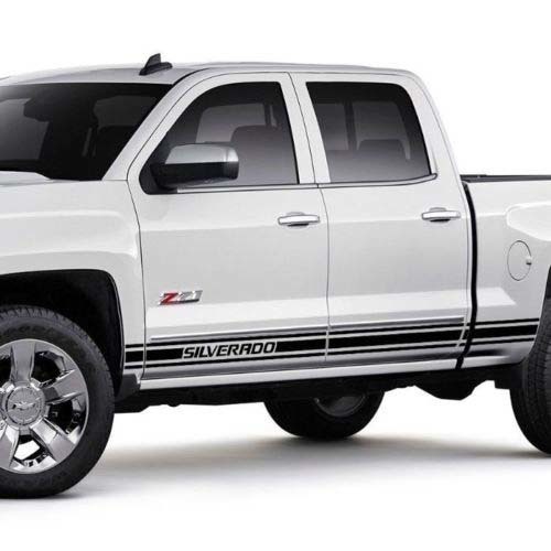 Chevrolet Silverado mk3 zijstrepen graphics Sticker Sticker deurpaneel Sticker Sticker zwart vinyl
