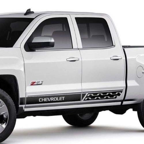 Chevrolet Silverado mk3 zijstrepen graphics Sticker Sticker deurpaneel Sticker Sticker zwart vinyl
