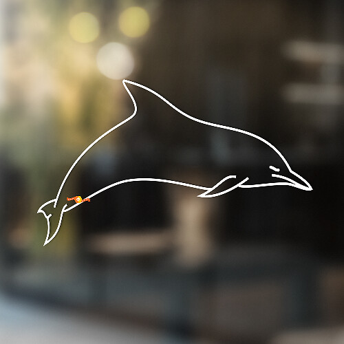Dolfijn Omtrek Universele Vinyl Decal Sticker