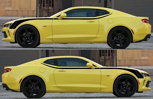 Upper Hockey Stripe Pair Zijkant Vinylsticker voor Chevrolet Camaro 2016-2018