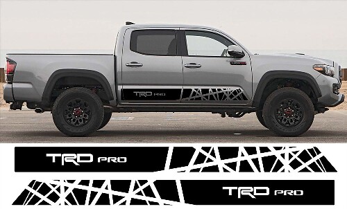 2x Toyota Tacoma 2016 Trd Pro zijskirt Vinyl Decals graphics rally sticker kit